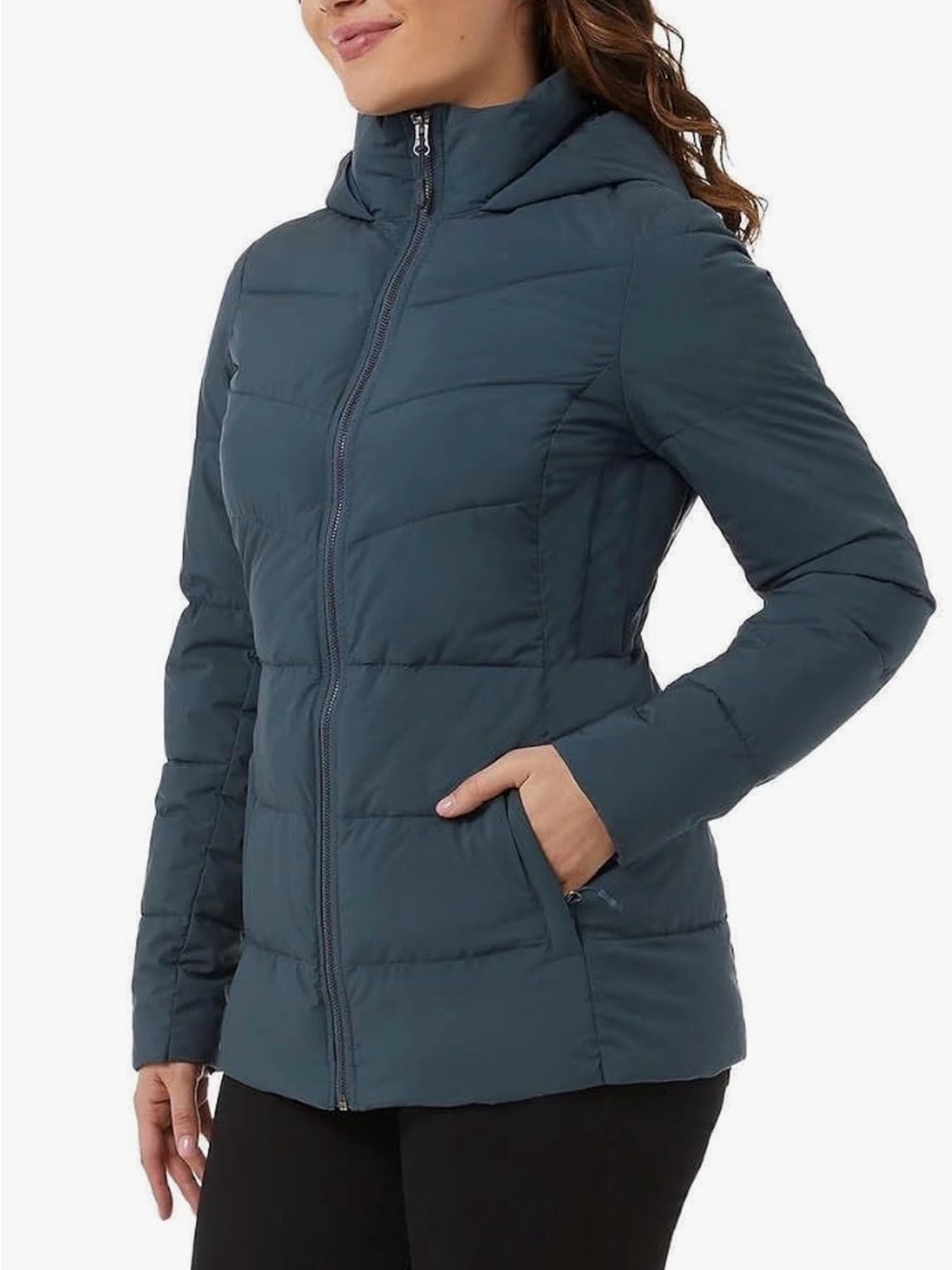❤️32 degrees Women’s Quilted Hooded puffer Jacket - Blue Size M New with tag